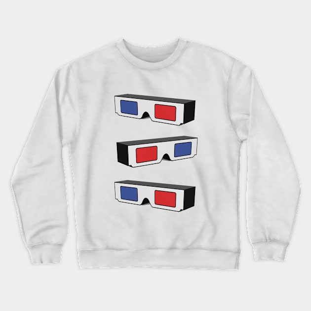 3D Glasses Crewneck Sweatshirt by JadeGair